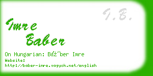 imre baber business card